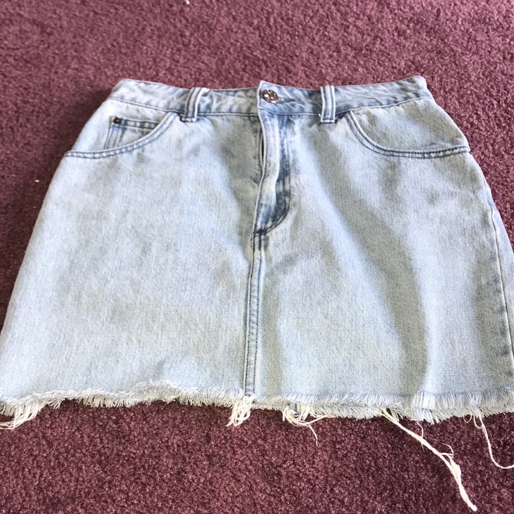 Light blue denim skirt